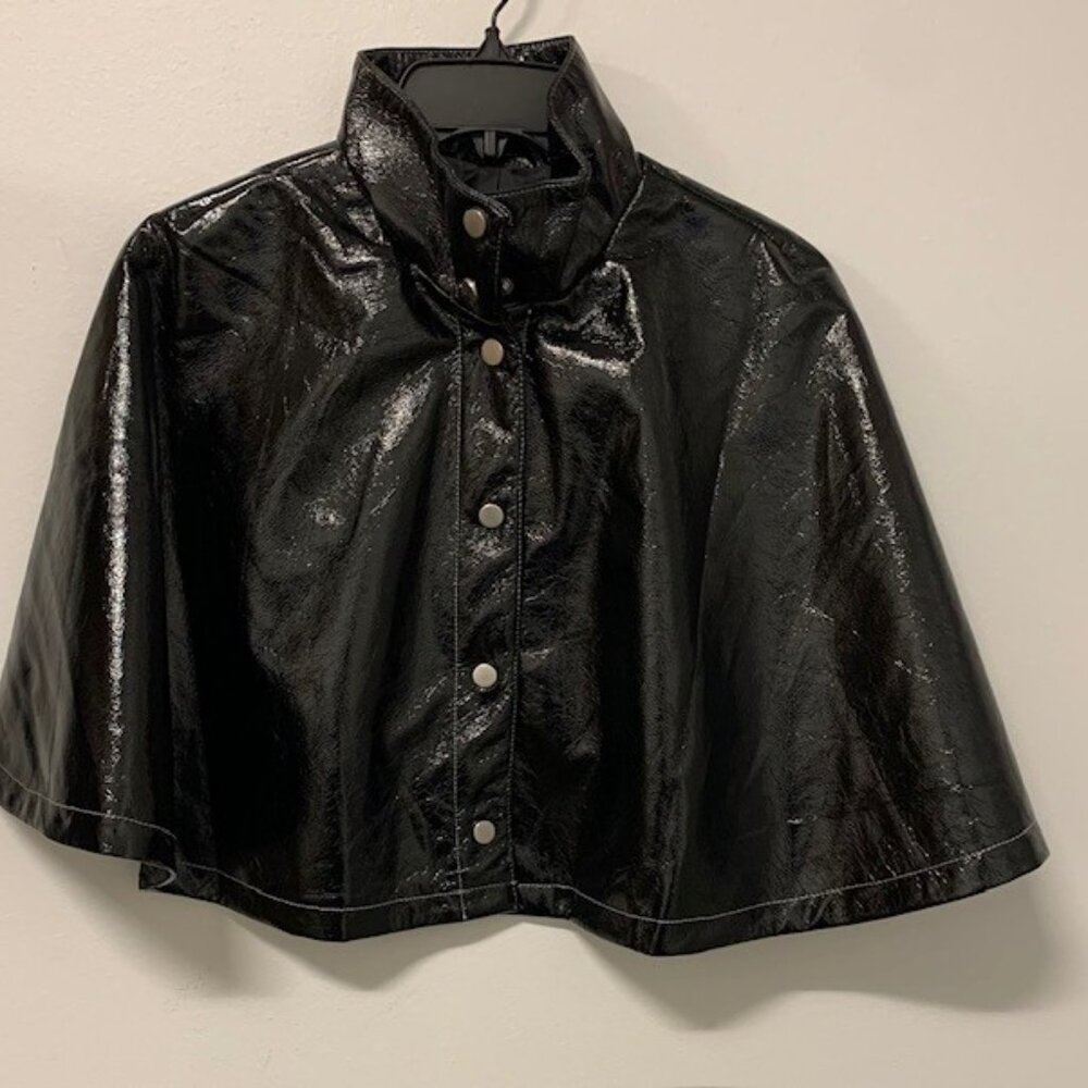 ASOS LEATHER LOOK CAPE JACKET - Picture 4 of 4